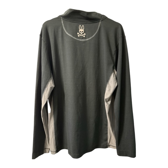 Psycho Bunny Black and Gray Zip Pullover - Picture 2 of 3